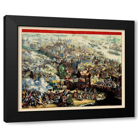 Eastern Europe Belgrade Siege Serbia Black Modern Wood Framed Art Print by De Hooghe