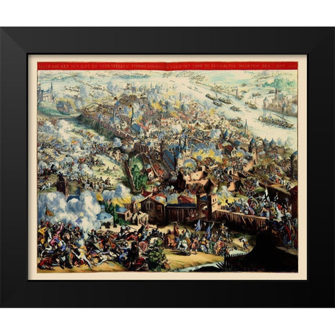 Eastern Europe Belgrade Siege Serbia Black Modern Wood Framed Art Print by De Hooghe