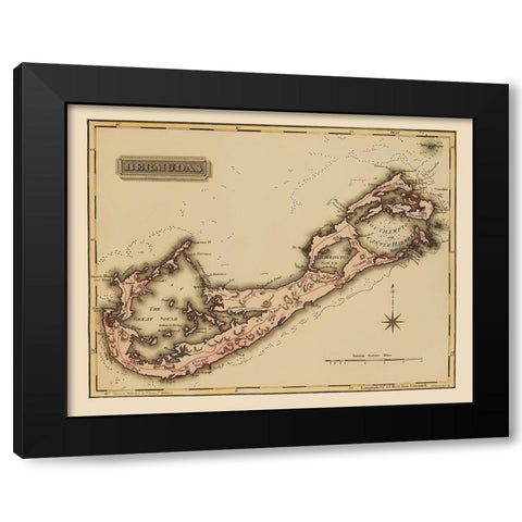 Bermuda - Lucas 1823 Black Modern Wood Framed Art Print with Double Matting by Lucas