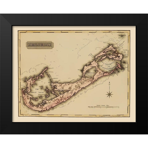 Bermuda - Lucas 1823 Black Modern Wood Framed Art Print by Lucas