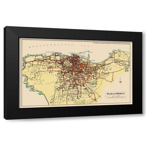 Middle East Beirut Lebanon - Palmer 1851 Black Modern Wood Framed Art Print with Double Matting by Palmer