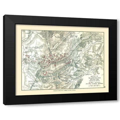 Waterloo 1815 Belgium - Gardiner 1902 Black Modern Wood Framed Art Print by Gardiner