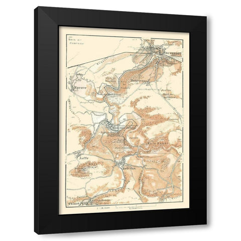 Rochefort Belvaux Belgium Europe - Baedeker 1910 Black Modern Wood Framed Art Print with Double Matting by Baedeker