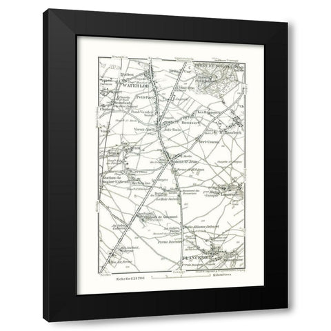 Waterloo Plancenoit Belgium Europe - Baedeker 1910 Black Modern Wood Framed Art Print by Baedeker