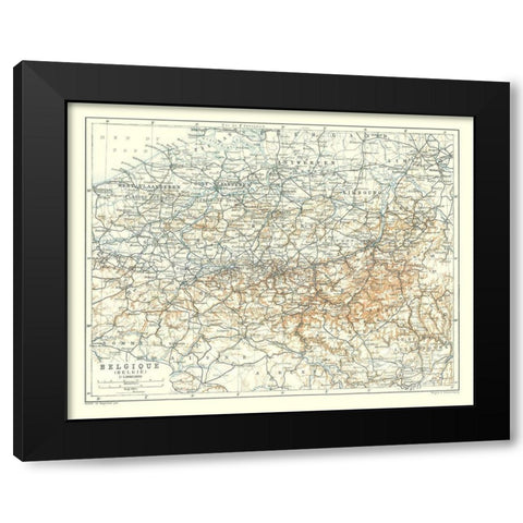 Europe Belgium - Baedeker 1910 Black Modern Wood Framed Art Print with Double Matting by Baedeker