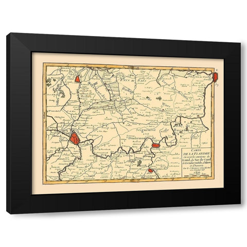 Ghent Environs Belgium - Robert 1748  Black Modern Wood Framed Art Print with Double Matting by Robert