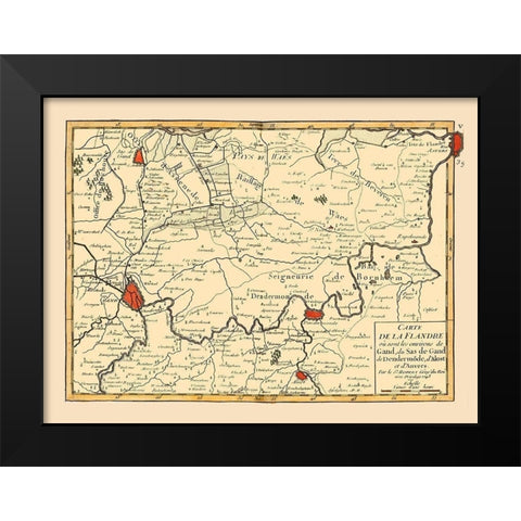 Ghent Environs Belgium - Robert 1748  Black Modern Wood Framed Art Print by Robert