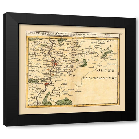 Dinant Environs Belgium - Robert 1748  Black Modern Wood Framed Art Print by Robert