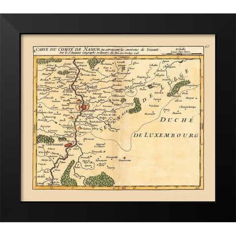 Dinant Environs Belgium - Robert 1748  Black Modern Wood Framed Art Print by Robert