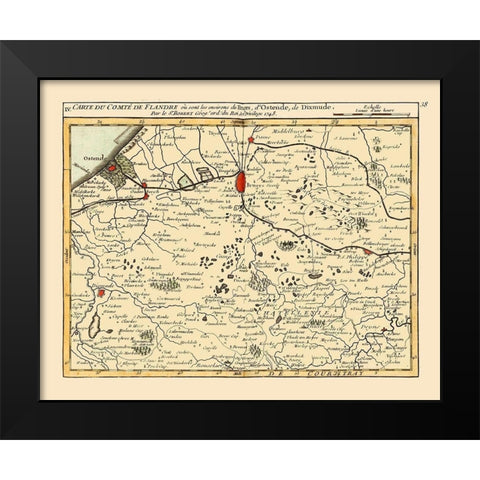 Brugge Environs Belgium - Robert 1748  Black Modern Wood Framed Art Print by Robert