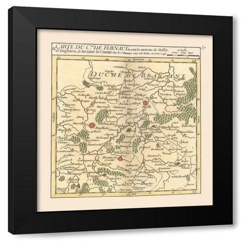 Halle Environs Belgium - Robert 1748  Black Modern Wood Framed Art Print by Robert