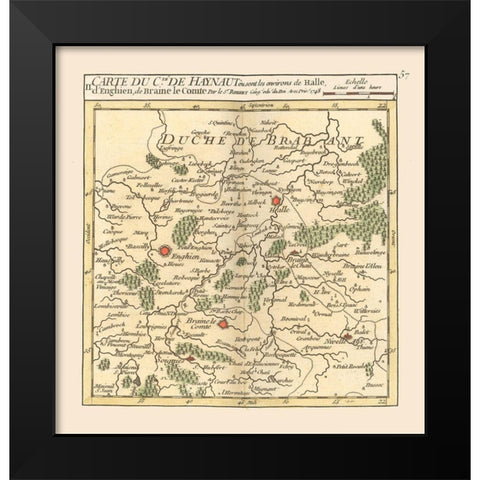 Halle Environs Belgium - Robert 1748  Black Modern Wood Framed Art Print by Robert