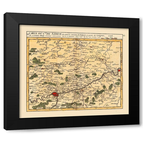 Namur Environs Belgium - Robert 1748  Black Modern Wood Framed Art Print with Double Matting by Robert