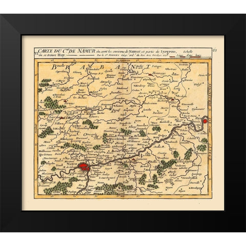 Namur Environs Belgium - Robert 1748  Black Modern Wood Framed Art Print by Robert