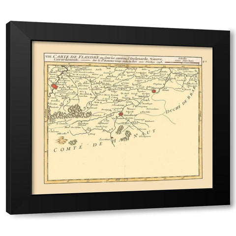 Oudenaarde Belgium - Robert 1748  Black Modern Wood Framed Art Print by Robert