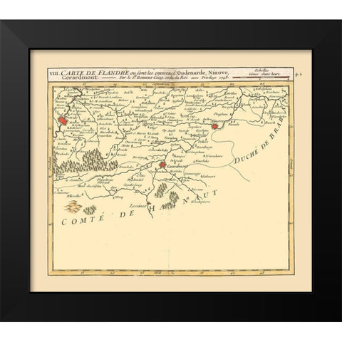 Oudenaarde Belgium - Robert 1748  Black Modern Wood Framed Art Print by Robert
