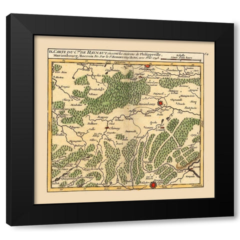 Philippeville Belgium - Robert 1748  Black Modern Wood Framed Art Print with Double Matting by Robert
