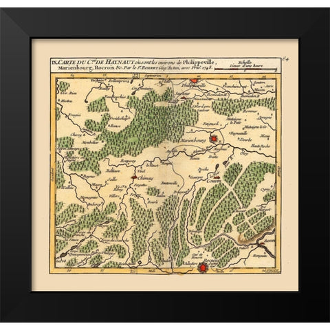 Philippeville Belgium - Robert 1748  Black Modern Wood Framed Art Print by Robert