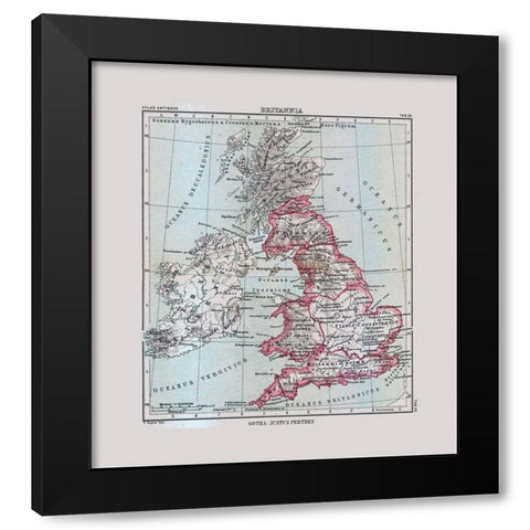British Isles - Perthes 1896 Black Modern Wood Framed Art Print by Perthes