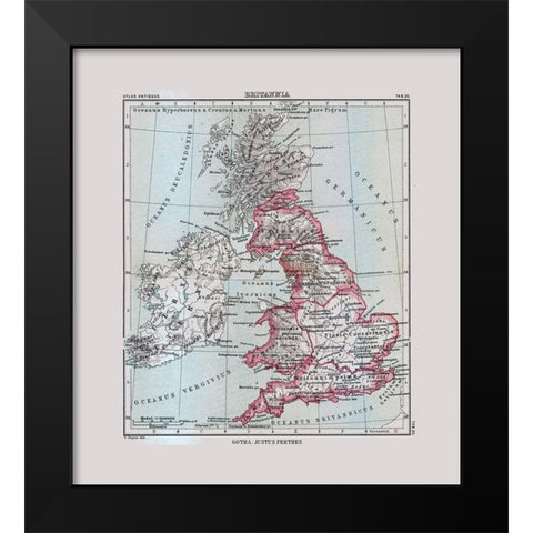 British Isles - Perthes 1896 Black Modern Wood Framed Art Print by Perthes