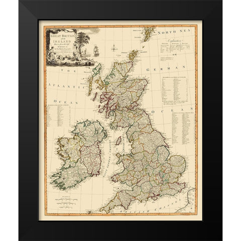 Ireland England Scotland Wales  - Laurie 1794 Black Modern Wood Framed Art Print by Laurie