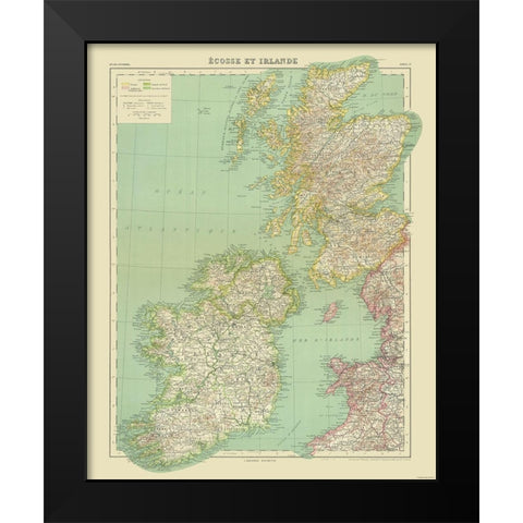Ireland - Scotland - Hachette Black Modern Wood Framed Art Print by Hachette