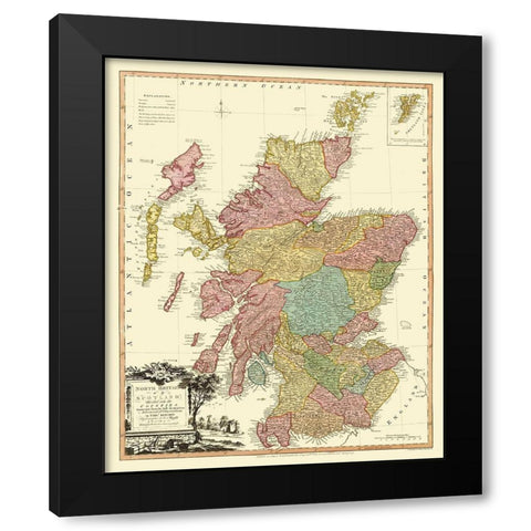 North Britain - Scotland - Counties - Faden 1778 Black Modern Wood Framed Art Print by Faden
