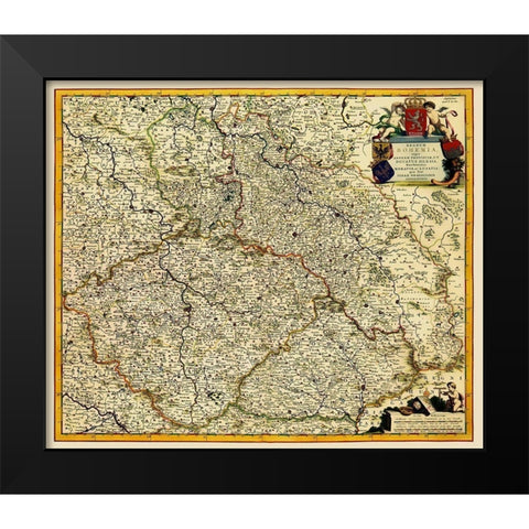 Bohemia Czech Republic Eastern Europe Black Modern Wood Framed Art Print by Kauffer