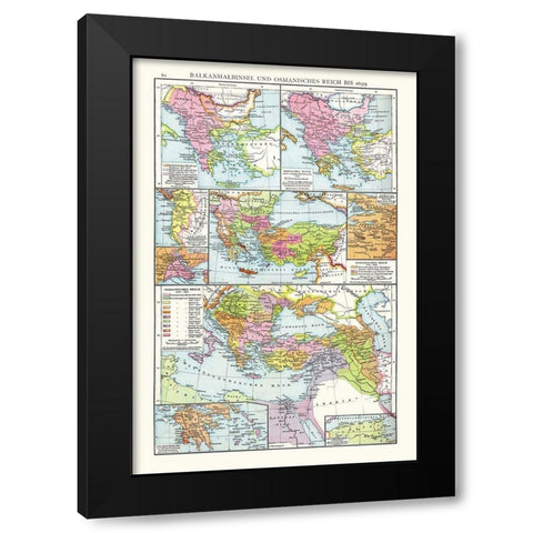 Ottoman Empire Middle East Balkan Peninsula Turkey Black Modern Wood Framed Art Print with Double Matting by Droysen