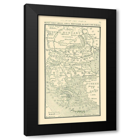 Balkan Peninsula - Alden 1886 Black Modern Wood Framed Art Print with Double Matting by Alden