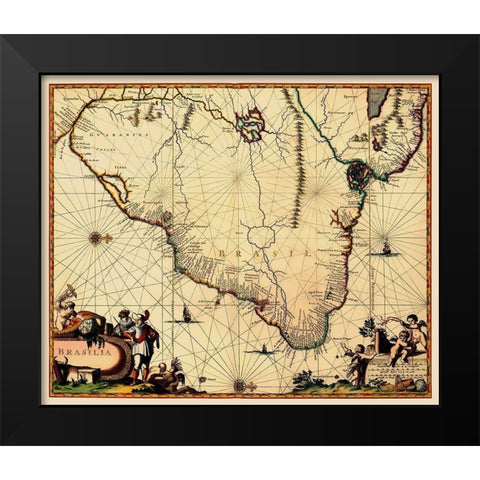 South America Brazil - Arciszeweski 1600 Black Modern Wood Framed Art Print by Arciszeweski