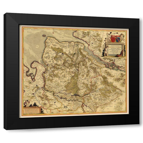 Bremen Verden Duchies Germany - De Wit 1688 Black Modern Wood Framed Art Print by De Wit