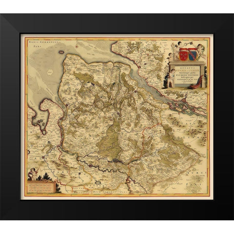 Bremen Verden Duchies Germany - De Wit 1688 Black Modern Wood Framed Art Print by De Wit