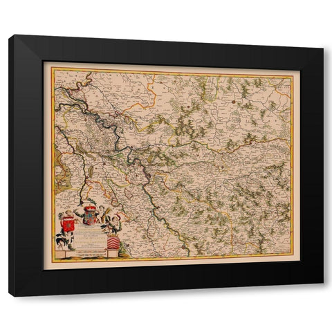 Brandenburg Germany - De Wit 1688 Black Modern Wood Framed Art Print by De Wit