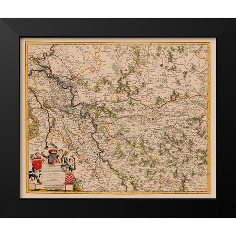Brandenburg Germany - De Wit 1688 Black Modern Wood Framed Art Print by De Wit