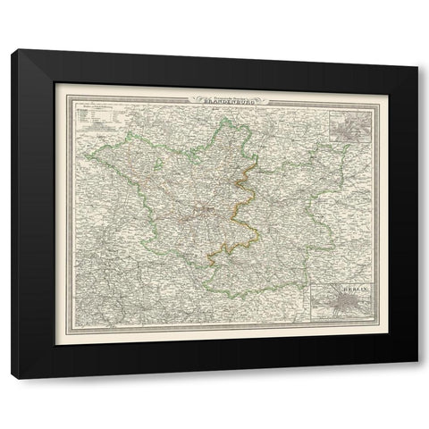 Brandenburg Germany - Weimar 1827 Black Modern Wood Framed Art Print with Double Matting by Weimar