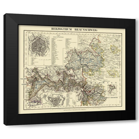 Braunschweig Wolfenbuttel Regions Germany Black Modern Wood Framed Art Print by Gotthard