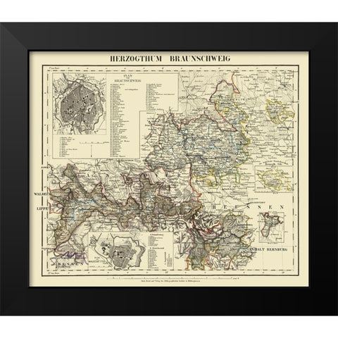 Braunschweig Wolfenbuttel Regions Germany Black Modern Wood Framed Art Print by Gotthard