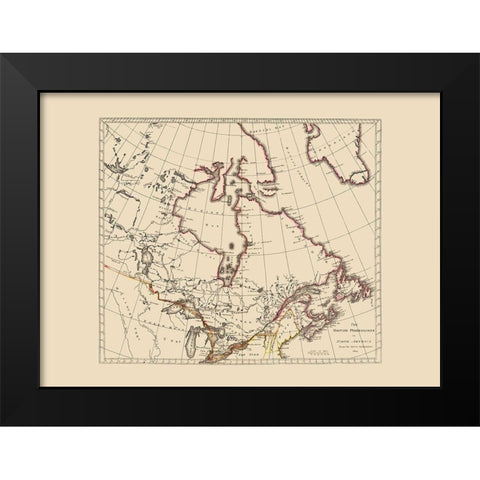 British Possessions Canada United States Black Modern Wood Framed Art Print by Carey