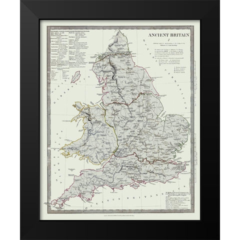 Ancient Britain United Kingdom - Baldwin 1830 Black Modern Wood Framed Art Print by Baldwin