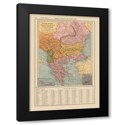 Europe Balkan States - Reynold 1921 Black Modern Wood Framed Art Print with Double Matting by Reynold