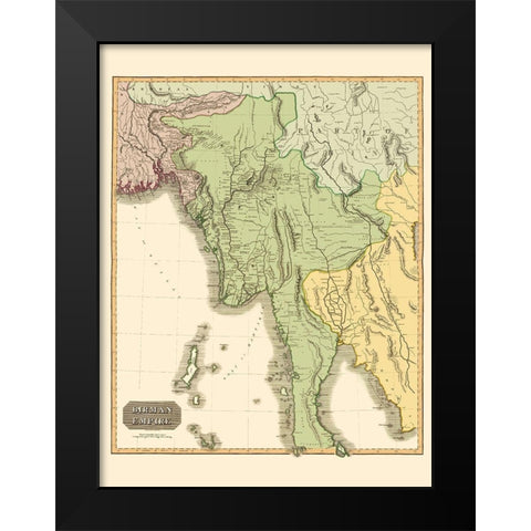 Empire Burma Asia - Thomson 1817 Black Modern Wood Framed Art Print by Thomson