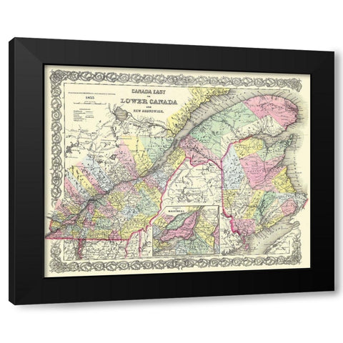 East Lower New Brunswick Montreal Canada Black Modern Wood Framed Art Print with Double Matting by Colton