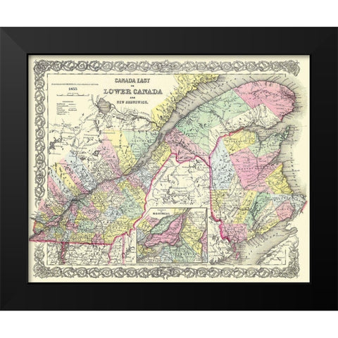 East Lower New Brunswick Montreal Canada Black Modern Wood Framed Art Print by Colton