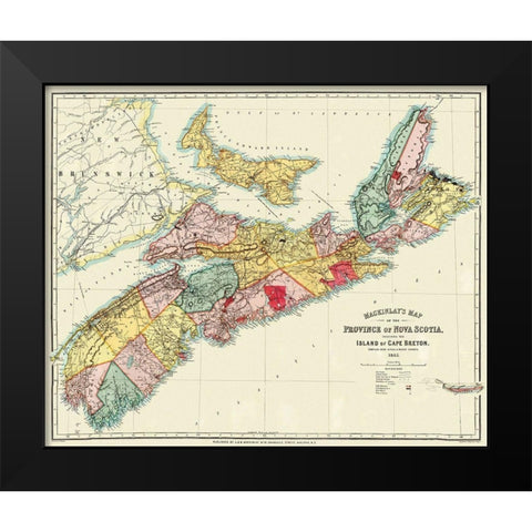 Nova Scotia Island of Cape Breton Canada Black Modern Wood Framed Art Print by Mackinlay