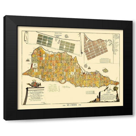 Saint Croix Island Landowner United States Black Modern Wood Framed Art Print by Beck