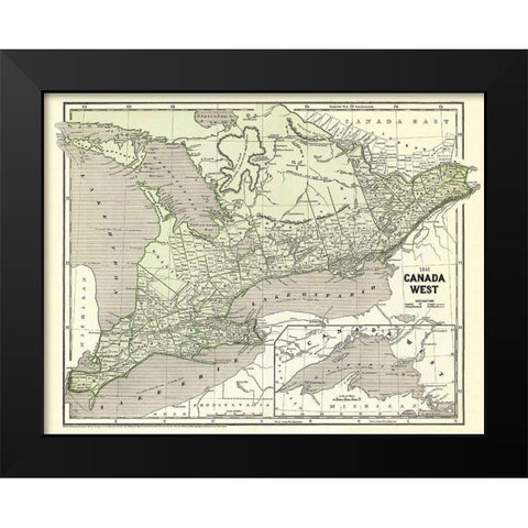 West Canada - Morse 1845 Black Modern Wood Framed Art Print by Morse