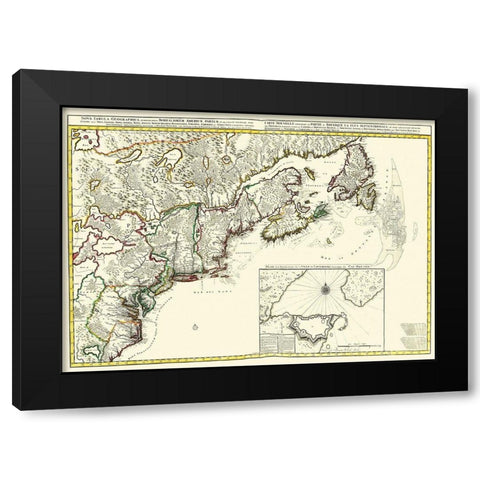 New England Canada - 1695 Black Modern Wood Framed Art Print by Unknown