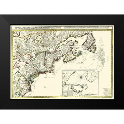 New England Canada - 1695 Black Modern Wood Framed Art Print by Unknown