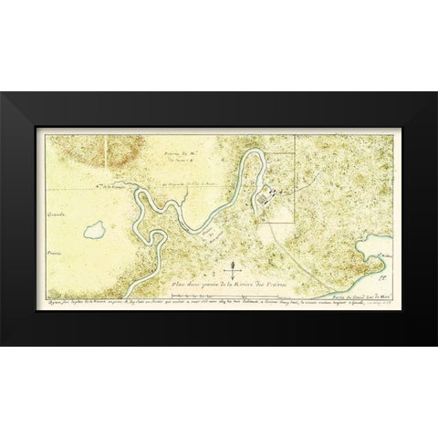 River of Prairies Black River Quebec Canada - 1735 Black Modern Wood Framed Art Print by Unknown